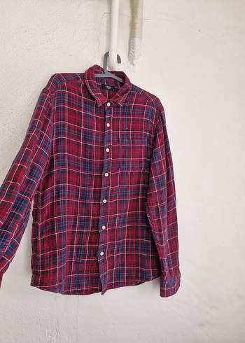 Bordo Ekoseli Uzun Kollu Gömlek - Görsel 2