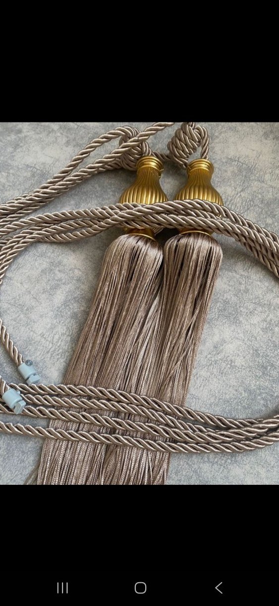 Nakışlı Bohem Bej Perde Bağı - Görsel 2