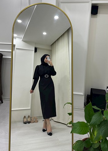 Diğer Yüksek Yakalı Uzun Siyah Gotik Elbise