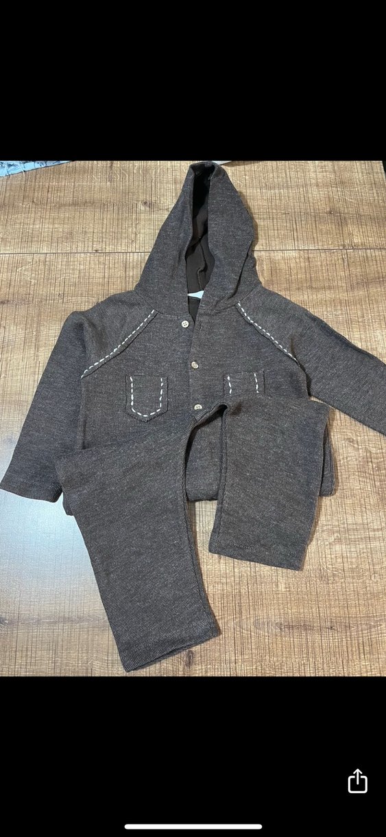 Erkek Çocuk Kapüşonlu Düğmeli tulum - Görsel 2