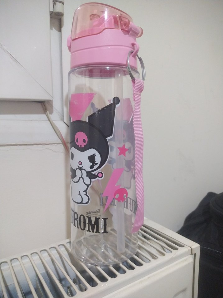 Kuromi Temalı Pembe Su Matarası - Görsel 3