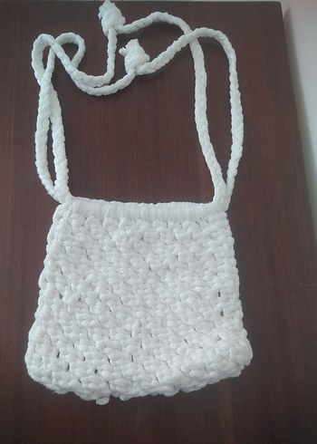 Beyaz Örgü Kadın Çanta - Görsel 3
