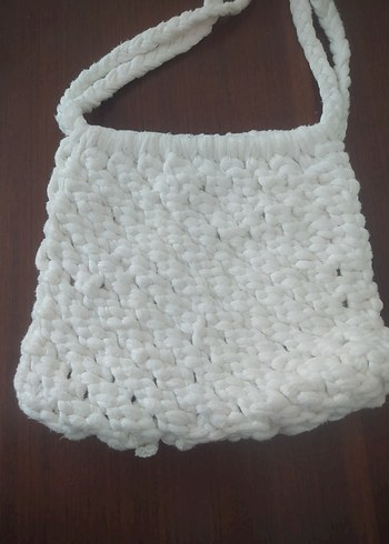 Beyaz Örgü Kadın Çanta - Görsel 2