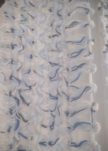 Mavi Fırfırlı Kadın Şal - Görsel 2