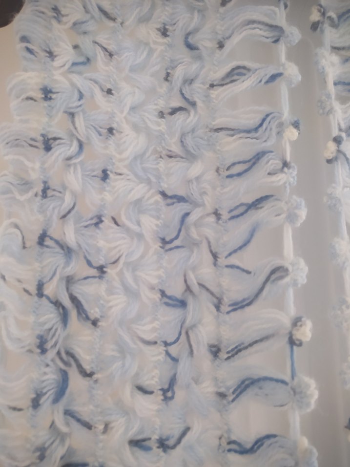 Mavi Fırfırlı Kadın Şal - Görsel 2