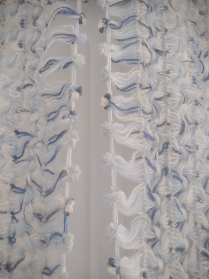 Mavi Fırfırlı Kadın Şal - Görsel 3