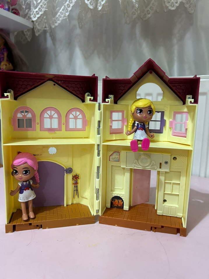 Pastel Pembe Oyuncak Bebek Evi - Görsel 2