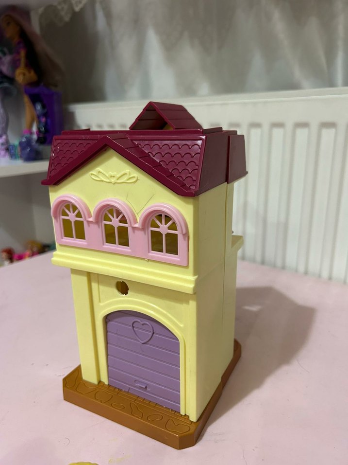 Pastel Pembe Oyuncak Bebek Evi - Görsel 3