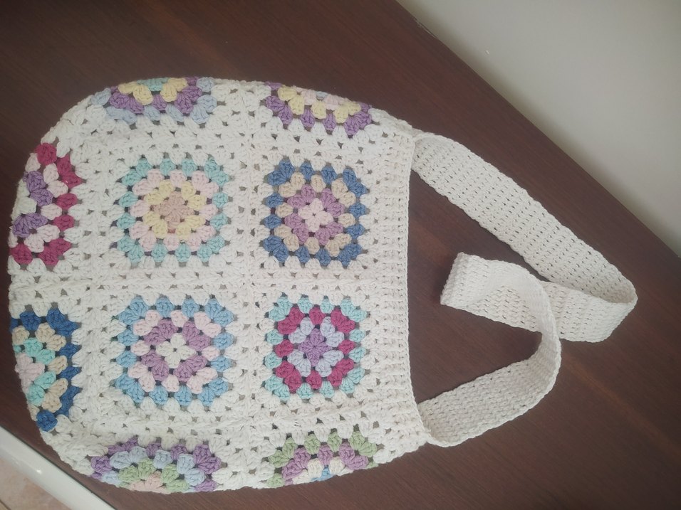 Renkli Örgü Bohem Kadın Çanta - Görsel 2