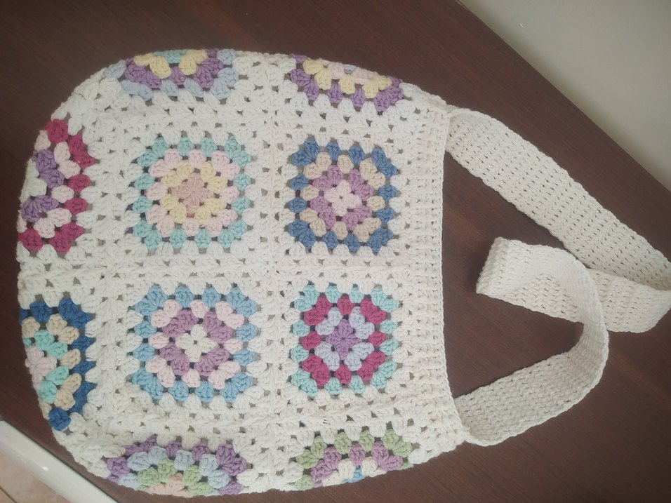 Renkli Örgü Bohem Kadın Çanta - Görsel 3