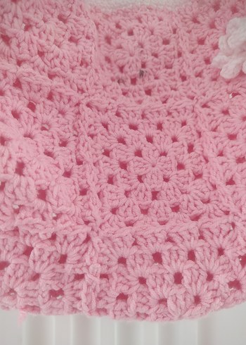 Dantel Detaylı Pembe Örgü Kadın Çanta - Görsel 4