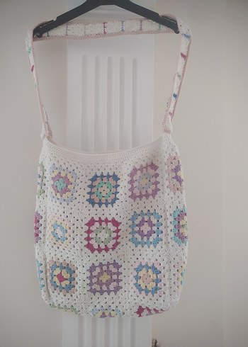 Bohem Çok Renkli Örgü Kadın Çanta - Görsel 2