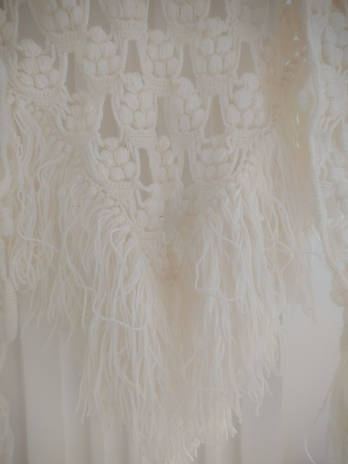 Kadın Dantel Detaylı Bohem Örgü Şal - Görsel 4