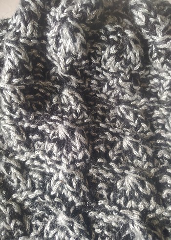 Gri Uzun Örgü bere - Görsel 3