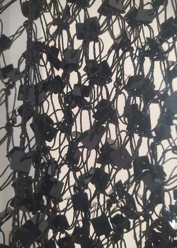 Siyah Örgü Bohem Kadın Şal - Görsel 2