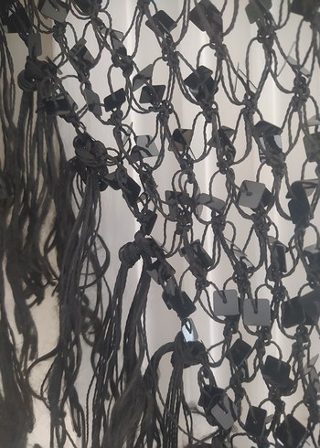 Siyah Örgü Bohem Kadın Şal - Görsel 3