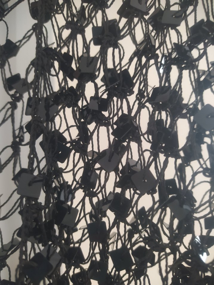 Siyah Örgü Bohem Kadın Şal - Görsel 2