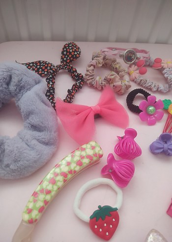 Renkli Desenli Çocuk Saç Aksesuarları Seti - Görsel 2