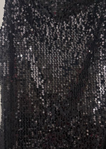 Siyah Payetli Mini Abiye Elbise - Görsel 2