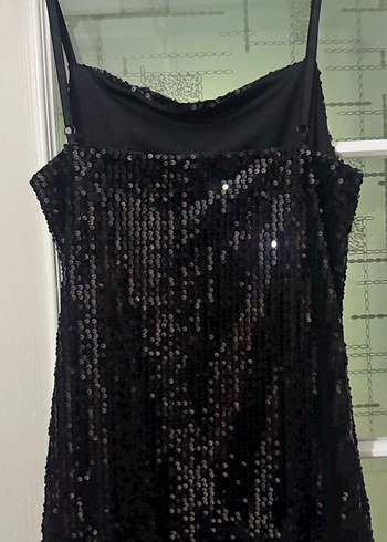 Siyah Payetli Mini Abiye Elbise - Görsel 7