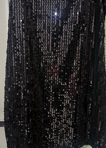 Siyah Payetli Mini Abiye Elbise - Görsel 8