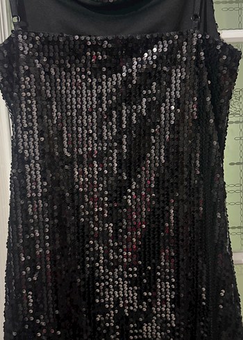 Siyah Payetli Mini Abiye Elbise - Görsel 10