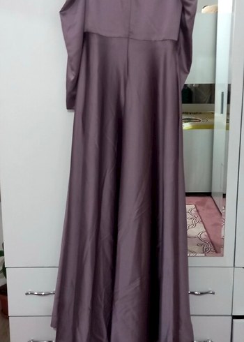 Drapeli Uzun Kollu Tesettür Abiye Elbise - Görsel 4