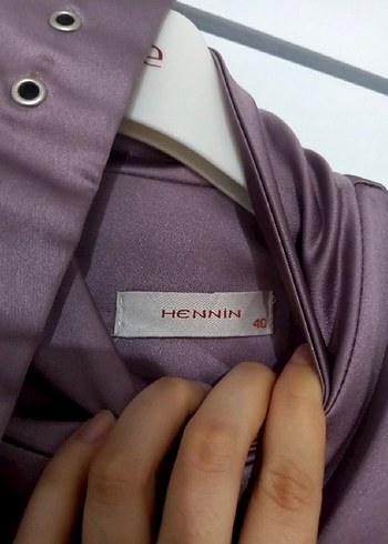 Drapeli Uzun Kollu Tesettür Abiye Elbise - Görsel 7