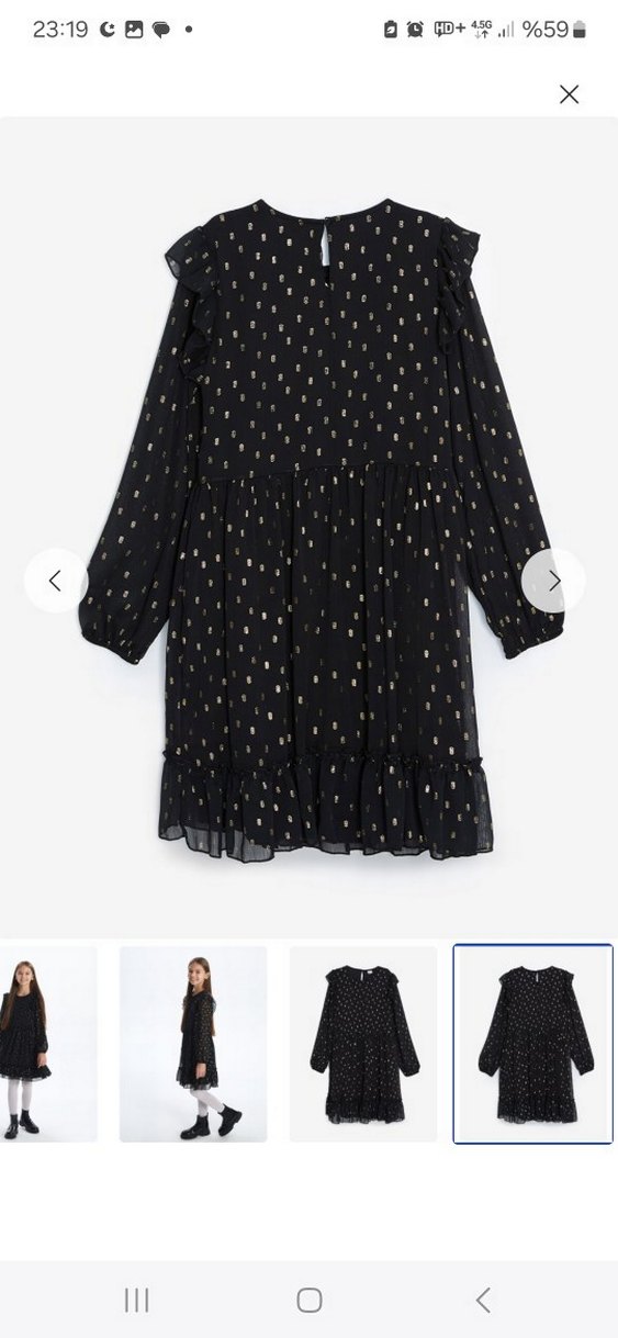 LCW Kids Siyah Puantiyeli Tül Elbise - Görsel 2