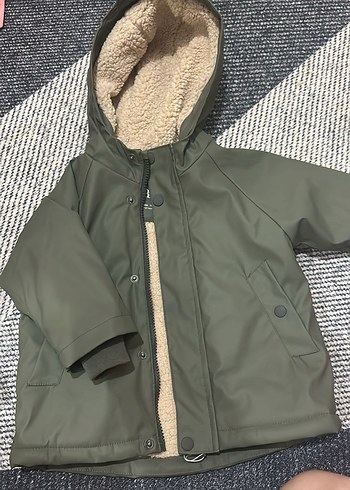 Yeşil Kürk Detaylı Erkek bebek Mont zara sıfır
