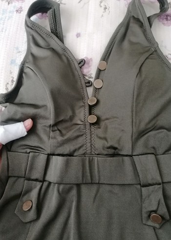 Gri Kemerli Vintage Tarz Mayo - Görsel 3