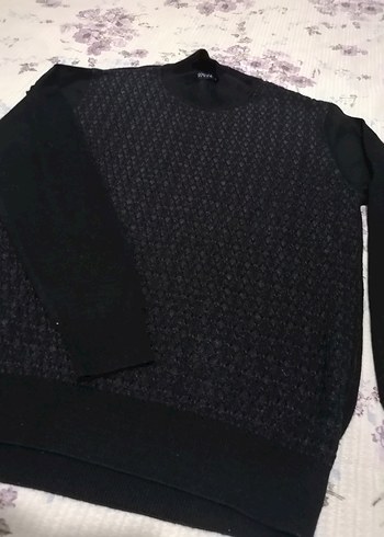 Siyah Erkek Örgü Salaş Kazak - Görsel 3