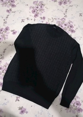 Siyah Erkek Örgü Salaş Kazak - Görsel 2