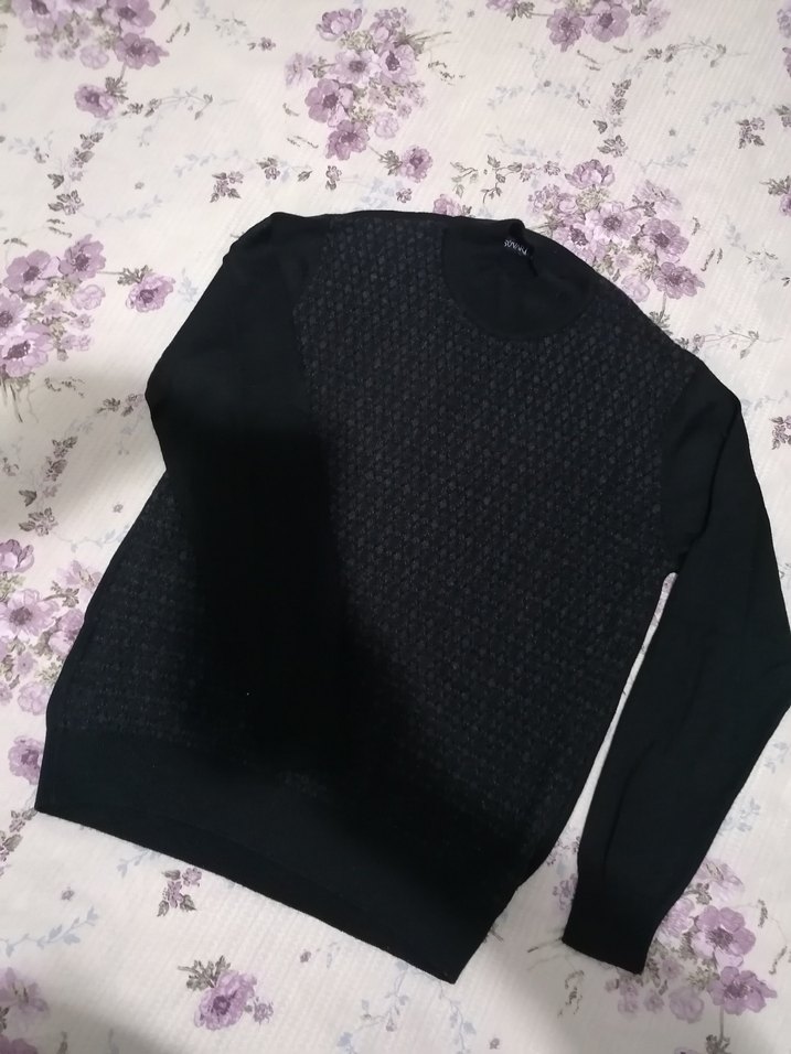 Siyah Erkek Örgü Salaş Kazak - Görsel 2