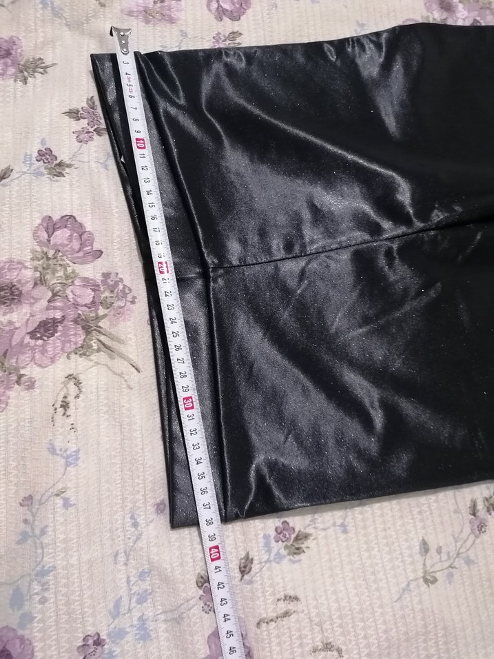 Siyah Deri Görünümlü Kadın Tayt - Görsel 5