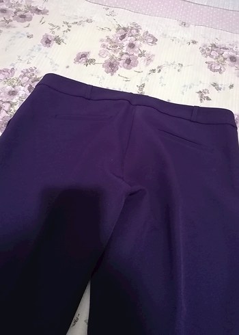 Mor Kadın Kumaş Pantolon Pilili - Görsel 6