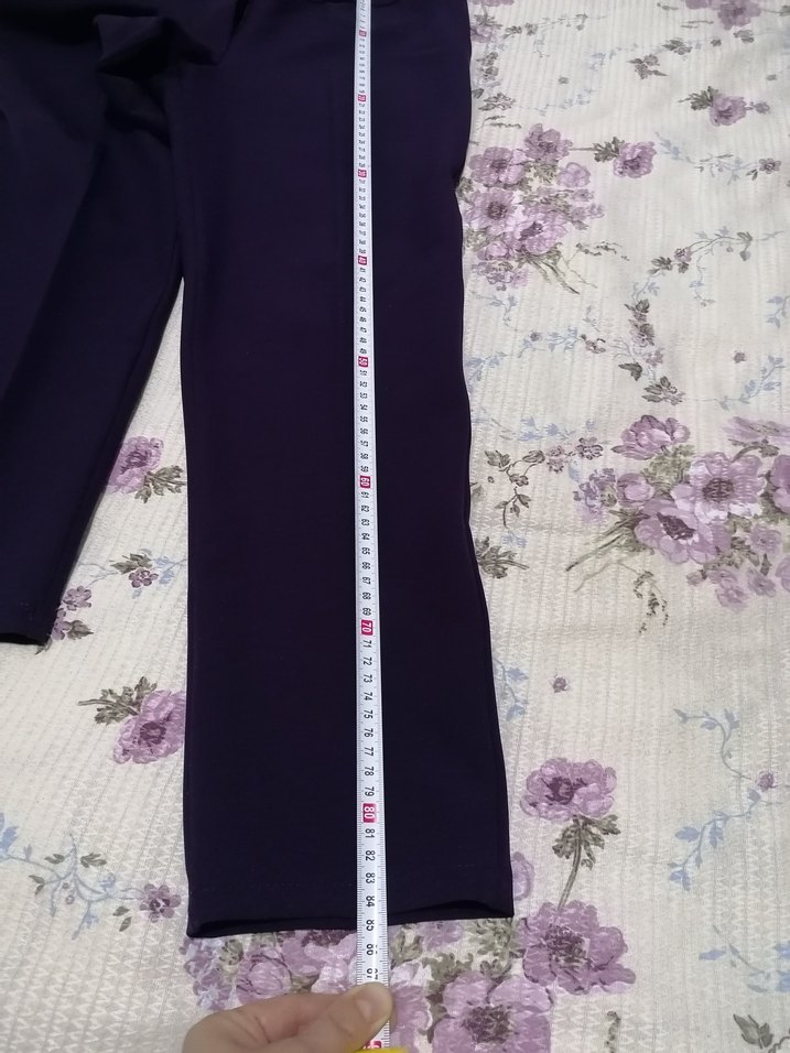 Mor Kadın Kumaş Pantolon Pilili - Görsel 4