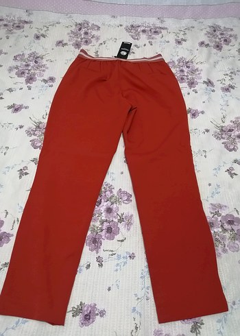 Kırmızı Midi Kadın Kumaş Pantolon - Görsel 5