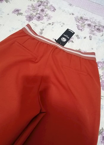 Kırmızı Midi Kadın Kumaş Pantolon - Görsel 6