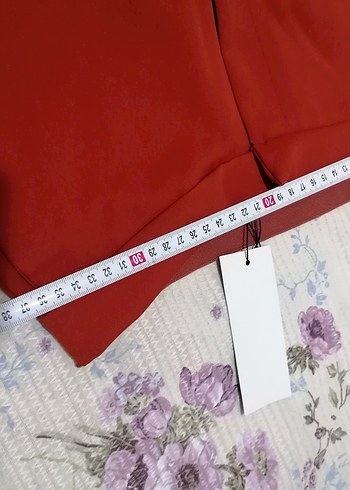 Kırmızı Midi Kadın Kumaş Pantolon - Görsel 3