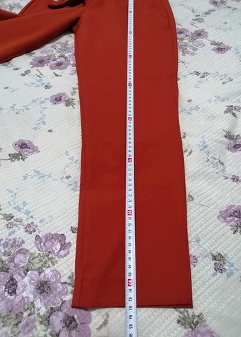 Kırmızı Midi Kadın Kumaş Pantolon - Görsel 4