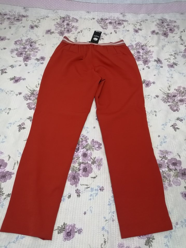 Kırmızı Midi Kadın Kumaş Pantolon - Görsel 5