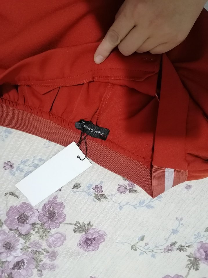 Kırmızı Midi Kadın Kumaş Pantolon - Görsel 2