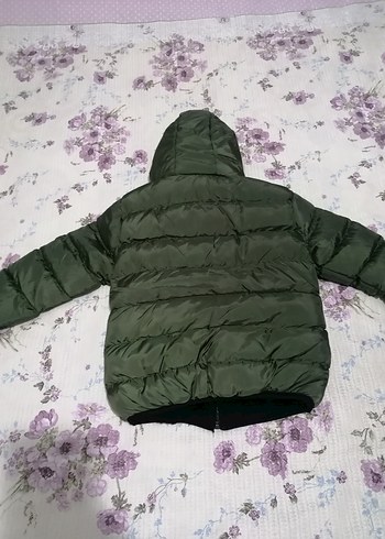 Yeşil Kapüşonlu Kışlık mont - Görsel 9