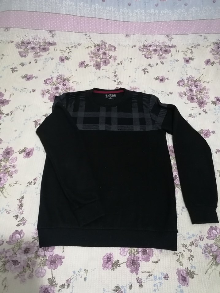 Erkek Siyah Rahat Kesim Sweatshirt - Görsel 2