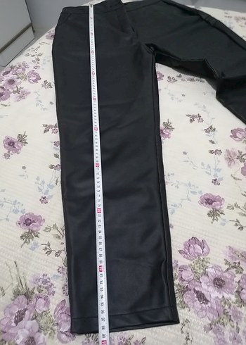 Siyah Regular Fit Kadın deri Kumaş Pantolon - Görsel 7