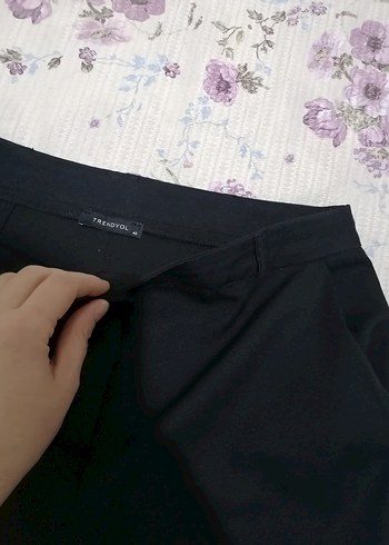 Mor Düğmeli Kadın Kumaş Pantolon - Görsel 4