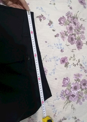 Mor Düğmeli Kadın Kumaş Pantolon - Görsel 3