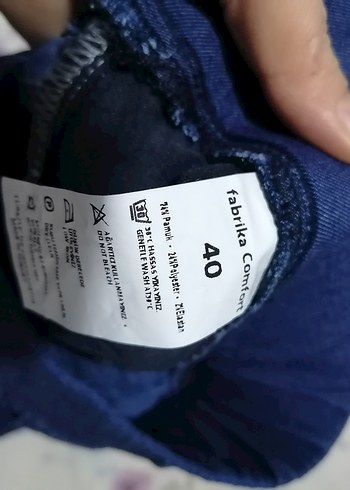 Lacivert Düğmeli Kadın Denim Pantolon - Görsel 3
