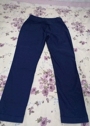 Lacivert Düğmeli Kadın Denim Pantolon - Görsel 7